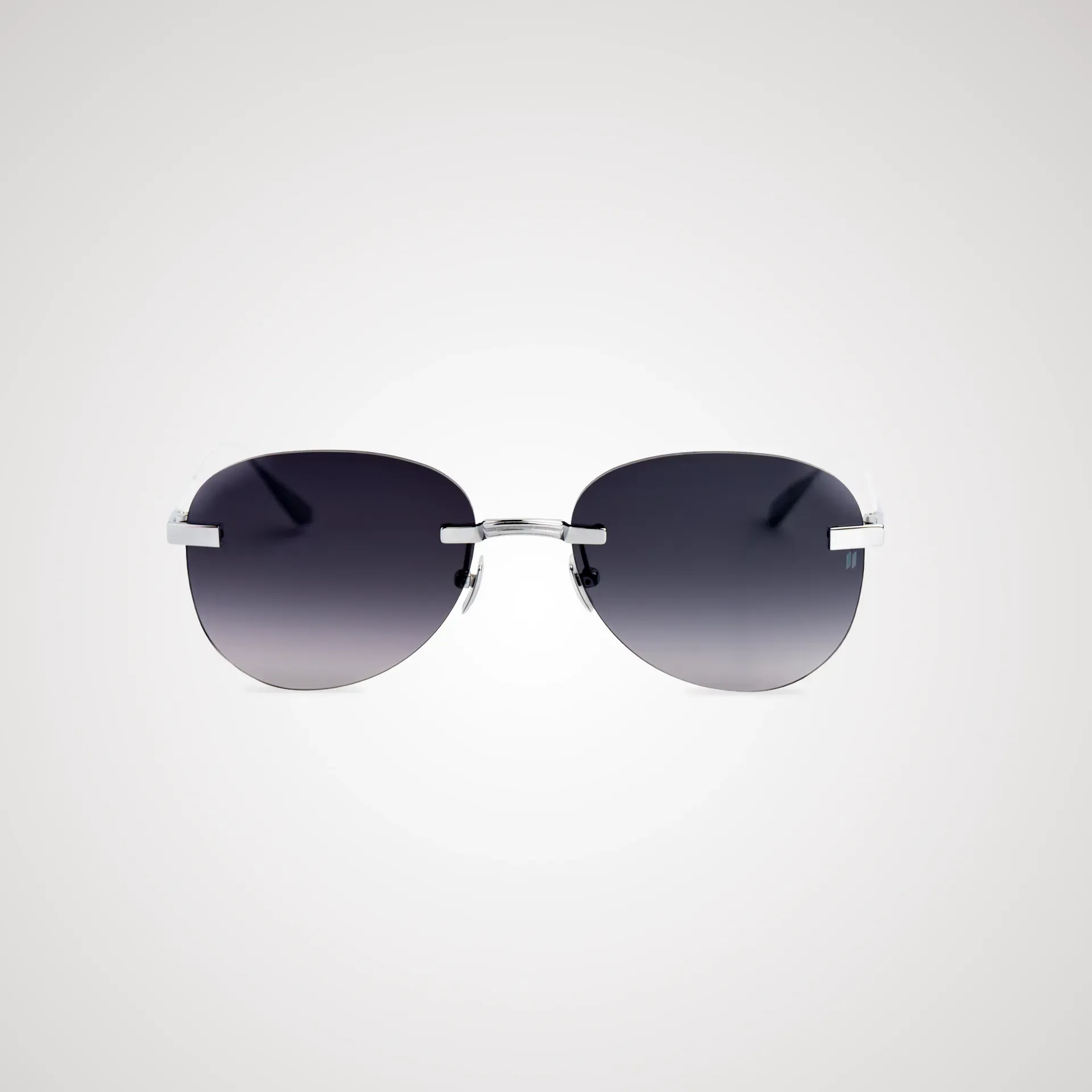 Titanium Silver Frame Grey Lens Sunglasses with Carl Zeiss Vision